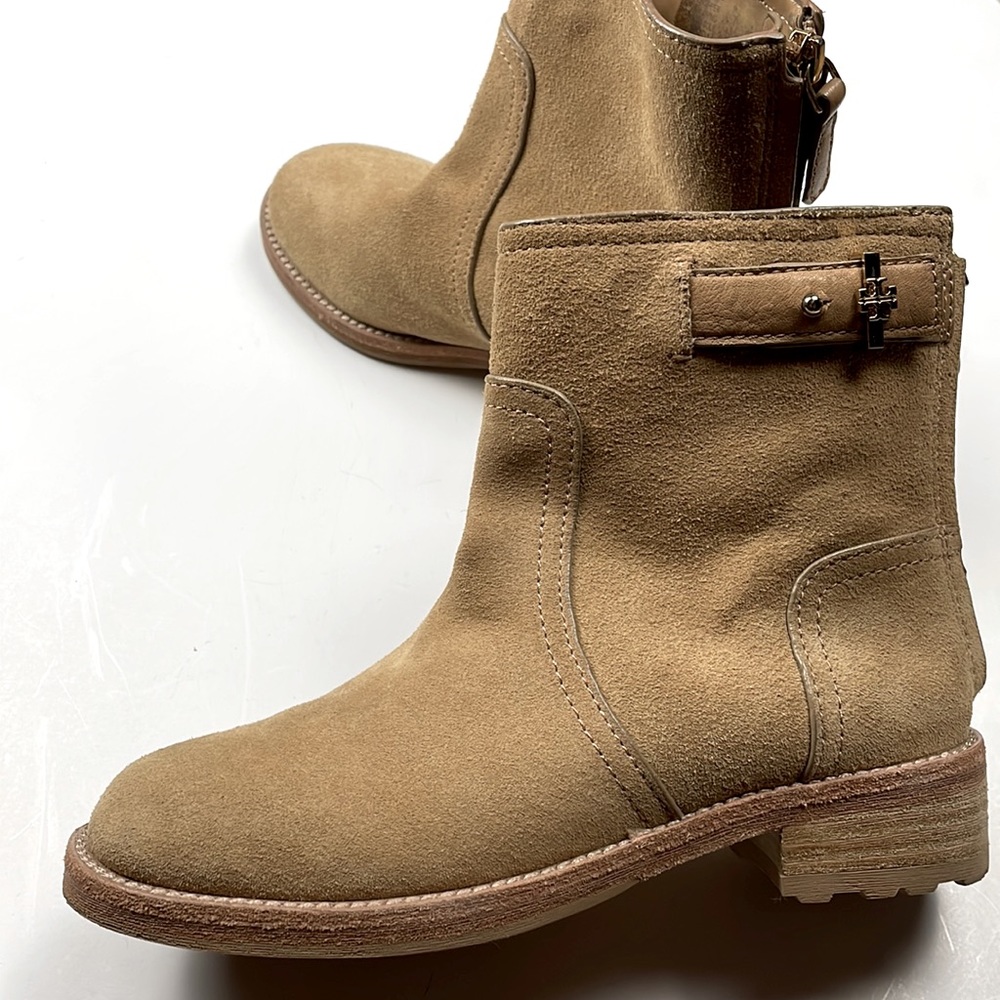 Tory Burch suede tan booties Sz 5.5
